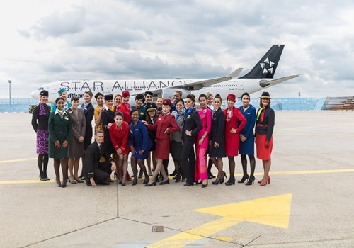 Flight attendants pose for photos in front of a Star Alliance aircraft. (Photo/Courtesy of Star Alliance) Flight attendants pose for photos in front of a Star Alliance aircraft. (Photo/Courtesy of Star Alliance)