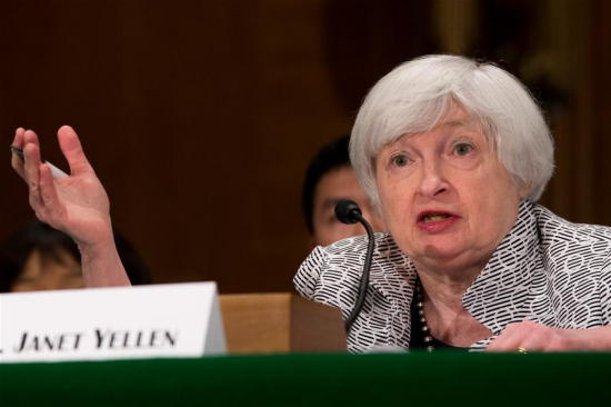 U.S. Federal Reserve chairwoman Janet Yellen testifies at a hearing before the Senate Banking, Houseing and Urban Affairs Committee on Capitol Hill in Washington D.C., the United States, on July 13, 2017. (Xinhua/Ting Shen) U.S. Federal Reserve chairwoman Janet Yellen testifies at a hearing before the Senate Banking, Houseing and Urban Affairs Committee on Capitol Hill in Washington D.C., the United States, on July 13, 2017. (Xinhua/Ting Shen)