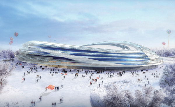 The National Speed Skating Oval, a new venue for the 2022 Winter Olympics, is seen in an artist's rendition. It will be built and operated by a public-private partnership. (Photo/CHINA DAILY) The National Speed Skating Oval, a new venue for the 2022 Winter Olympics, is seen in an artist's rendition. It will be built and operated by a public-private partnership. (Photo/CHINA DAILY)
