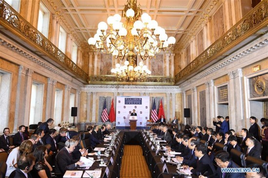 The first China-U.S. Comprehensive Economic Dialogue is held in Washington July 19, 2017. Chinese Vice Premier Wang Yang on Wednesday called for cooperation between China and the U.S. instead of confrontation to address their differences. (Xinhua/Yin Bogu)
