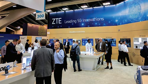 Visitors drop by ZTE's booth at the MWC Americas 2017 on Wednesday in San Francisco. (Photo:China Daily/Lia Zhu) Visitors drop by ZTE's booth at the MWC Americas 2017 on Wednesday in San Francisco. (Photo:China Daily/Lia Zhu)
