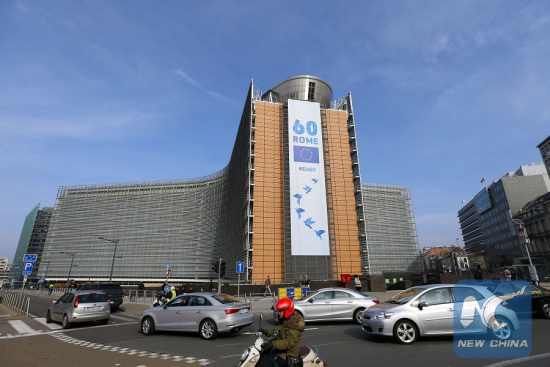 Cars pass the European Commission building in Brussels, Belgium, March 24, 2017. (Xinhua/Ye Pingfan) Cars pass the European Commission building in Brussels, Belgium, March 24, 2017. (Xinhua/Ye Pingfan)
