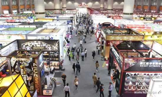 Traders attend the Canton Fair in Guangzhou, capital of south China's Guangdong Province, Oct. 15, 2017. The 122nd China Import and Export Fair, known as the Canton Fair, kicked off here Sunday. The China Import and Export Fair is held every spring and autumn and is seen as a barometer of the country's foreign trade. (Xinhua/Lu Hanxin) Traders attend the Canton Fair in Guangzhou, capital of south China's Guangdong Province, Oct. 15, 2017. The 122nd China Import and Export Fair, known as the Canton Fair, kicked off here Sunday. The China Import and Export Fair is held every spring and autumn and is seen as a barometer of the country's foreign trade. (Xinhua/Lu Hanxin)