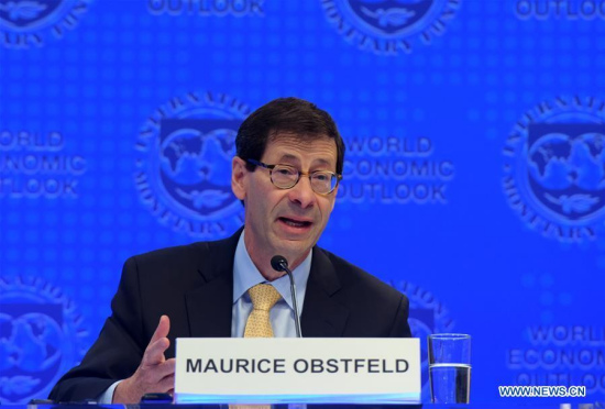 Maurice Obstfeld, chief economist at the International Monetary Fund (IMF), attends a press briefing at the IMF headquarters in Washington D.C., the United States, on Oct. 10, 2017. (Xinhua/Yin Bogu) Maurice Obstfeld, chief economist at the International Monetary Fund (IMF), attends a press briefing at the IMF headquarters in Washington D.C., the United States, on Oct. 10, 2017. (Xinhua/Yin Bogu)