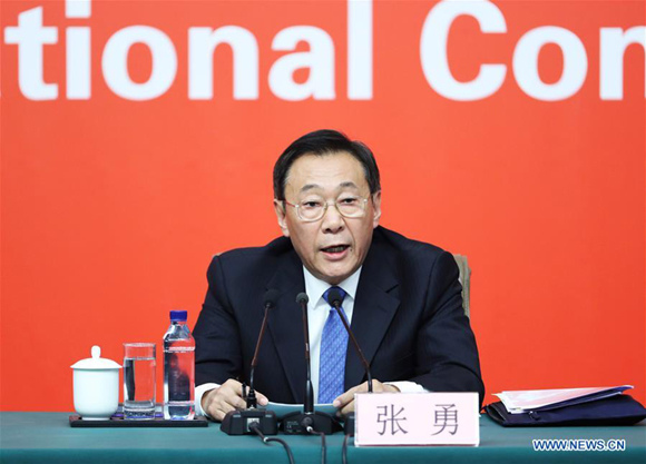 Zhang Yong, vice director of China's National Development and Reform Commission, speaks at a press conference held by the press center of the 19th National Congress of the Communist Party of China (CPC) in Beijing, capital of China, Oct. 21, 2017. The press conference was themed on promoting the steady, healthy and sustainable development of Chinese economy. (Xinhua/Zhang Yuwei) Zhang Yong, vice director of China's National Development and Reform Commission, speaks at a press conference held by the press center of the 19th National Congress of the Communist Party of China (CPC) in Beijing, capital of China, Oct. 21, 2017. The press conference was themed on promoting the steady, healthy and sustainable development of Chinese economy. (Xinhua/Zhang Yuwei)