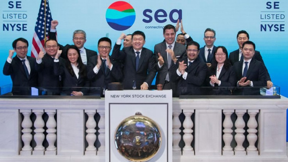 Singapore-based online gaming and e-commerce company Sea was listed on the New York Stock Exchange (NYSE). (Photo/CGTN) Singapore-based online gaming and e-commerce company Sea was listed on the New York Stock Exchange (NYSE). (Photo/CGTN)