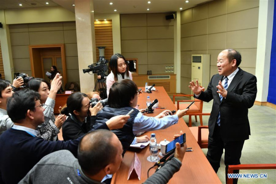 Ning Jizhe, head of the National Bureau of Statistics, speaks to reporters after a press conference held by the State Council Information Office on China's economy in 2017 in Beijing, capital of China, Jan. 18, 2018. (Xinhua/Li Xin) Ning Jizhe, head of the National Bureau of Statistics, speaks to reporters after a press conference held by the State Council Information Office on China's economy in 2017 in Beijing, capital of China, Jan. 18, 2018. (Xinhua/Li Xin)