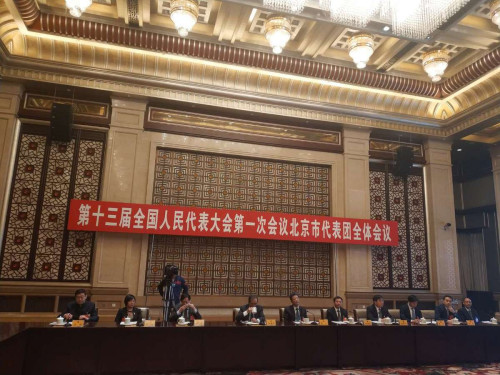 Ten deputies for the Beijing delegation to the 13th National People's Congress receive interviews on March 8, 2018 in Beijing. (Photo by Song Jingli /chinadaily.com.cn) Ten deputies for the Beijing delegation to the 13th National People's Congress receive interviews on March 8, 2018 in Beijing. (Photo by Song Jingli /chinadaily.com.cn)