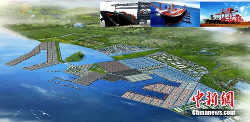 An aerial view of the Dongjiakou harbor area.[Photo: CNS]