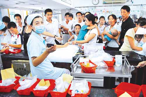 A transfusion room for pediatric outpatients in Zhejiang Province. (File photo) A transfusion room for pediatric outpatients in Zhejiang Province. (File photo)
