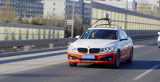 A driverless car designed by Baidu is on the road. The company plans to commercialize its driverless car in three to five years. (File photo) A driverless car designed by Baidu is on the road. The company plans to commercialize its driverless car in three to five years. (File photo)