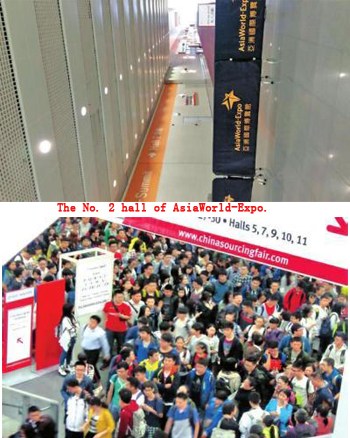 A combo photo shows the contrast of numbers of students attending the new SAT at the No. 2 hall of the AsiaWorld-Expo in 2016 (Up) and 2014 (Down) A combo photo shows the contrast of numbers of students attending the new SAT at the No. 2 hall of the AsiaWorld-Expo in 2016 (Up) and 2014 (Down)