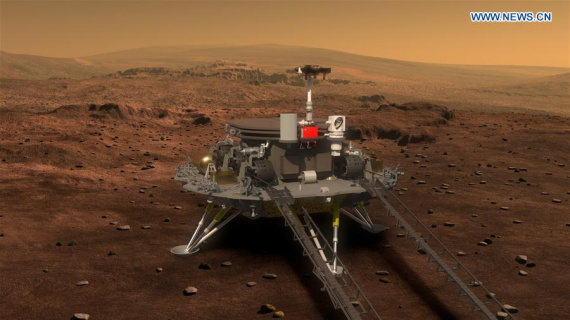 Picture released on Aug. 23, 2016 by lunar probe and space project center of Chinese State Adiministration of Science, Technology and Industry for National Defence shows the concept portraying what the Mars rover and lander would look like. Image of China's Mars probe was also released Tuesday. (Photo: Xinhua) Picture released on Aug. 23, 2016 by lunar probe and space project center of Chinese State Adiministration of Science, Technology and Industry for National Defence shows the concept portraying what the Mars rover and lander would look like. Image of China's Mars probe was also released Tuesday. (Photo: Xinhua)
