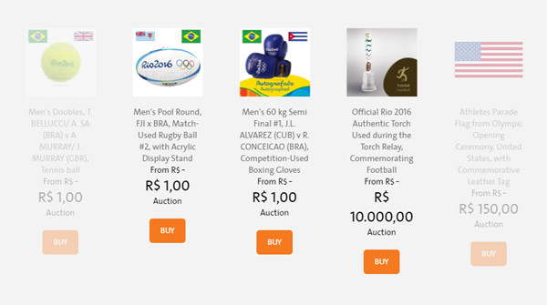 Articles are offered for sale on the official 2016 Rio Summer Olympics site. (Photo/Screen shot of rio2016.com) Articles are offered for sale on the official 2016 Rio Summer Olympics site. (Photo/Screen shot of rio2016.com)