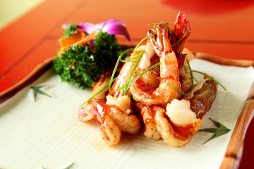 Honey ginger prawns (Photo by Jiang Dong/China Daily) Honey ginger prawns (Photo by Jiang Dong/China Daily)