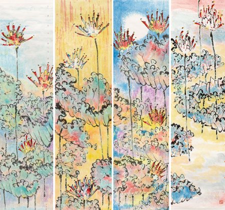 A painting titled Spring, summer, autumn, winter by Shi Dachan. (Photo/China Daily) A painting titled Spring, summer, autumn, winter by Shi Dachan. (Photo/China Daily)
