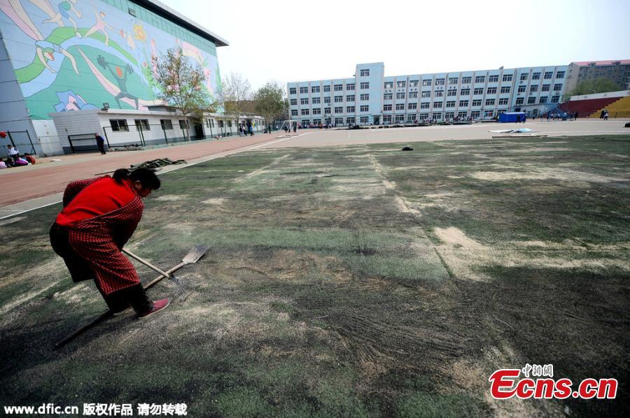 Elementary school upgrades football field (1/3)