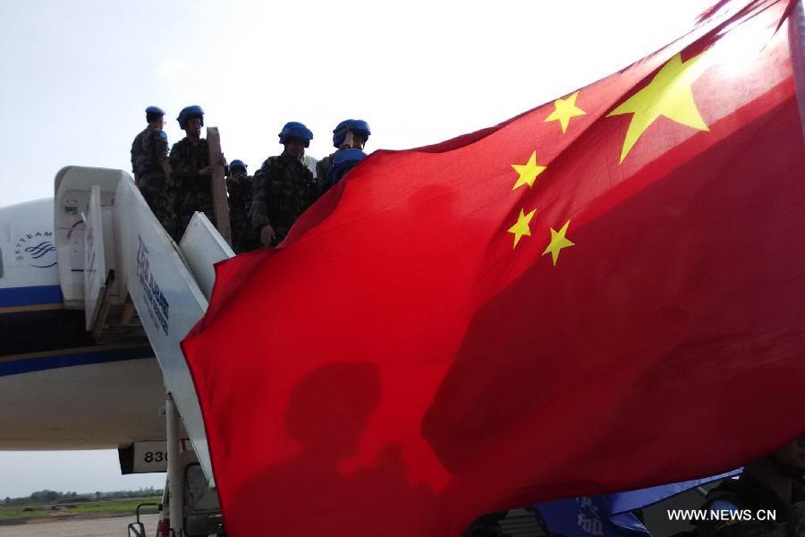 Last batch of Chinese peacekeeping infantry battalion arrives in S Sudan(1/5)