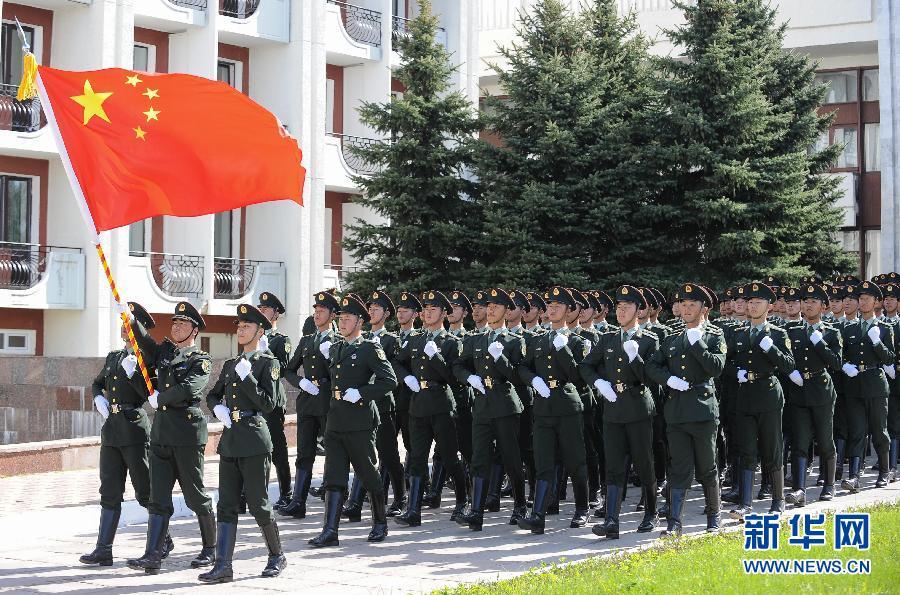 China's guards of honor train for Victory Day Parade in Moscow (1/7)