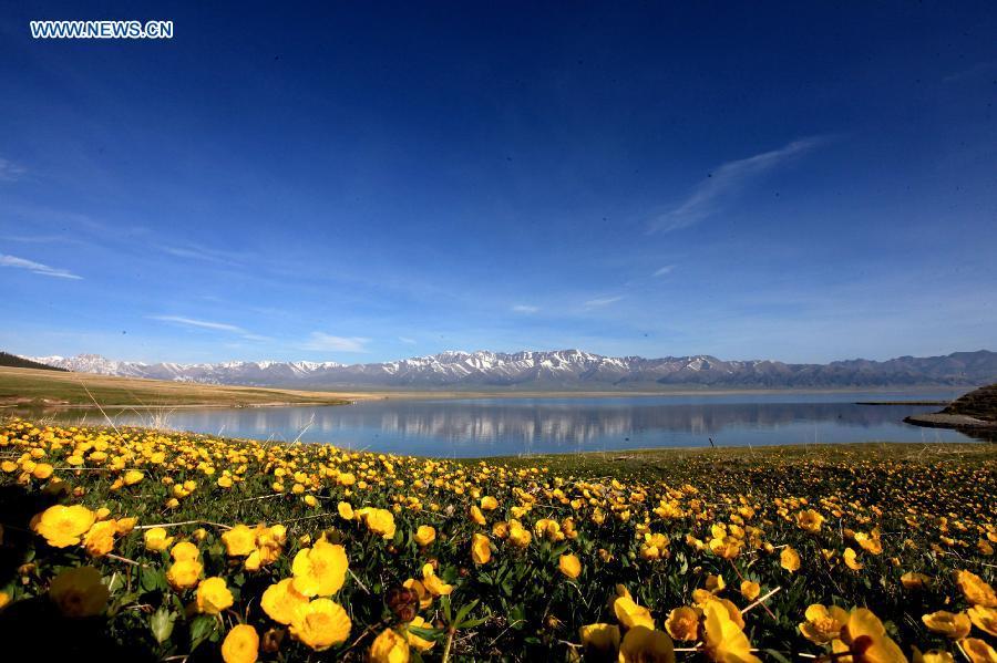 Scenery of Sayram Lake in NW China's Xinjiang(1/2)