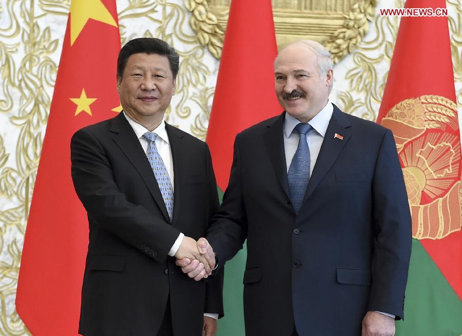 President Xi meets with Belarusian President Lukashenko in Minsk(1/2)