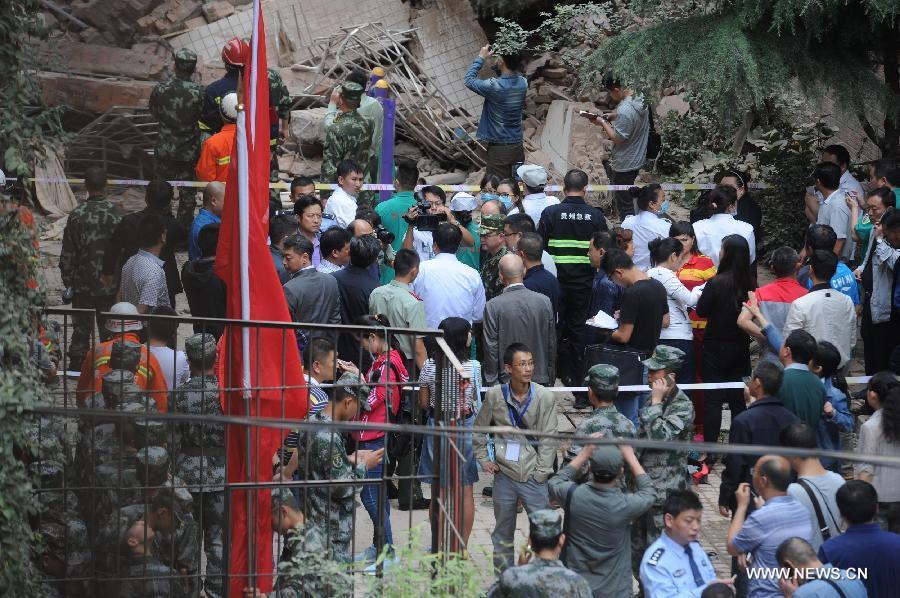 Nine-storey building collapses in Guiyang, casualties unknown(1/5)