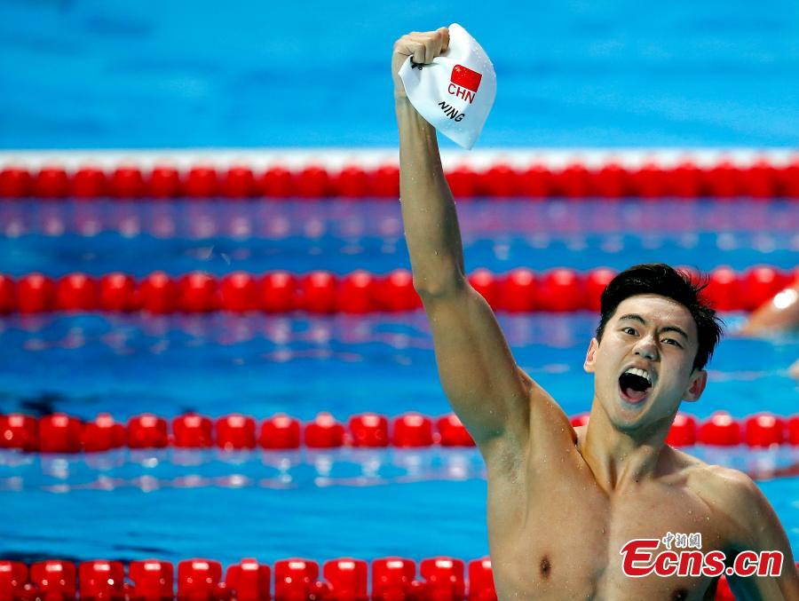Chinese swimmer Ning takes historic win at Kazan worlds(1/13)