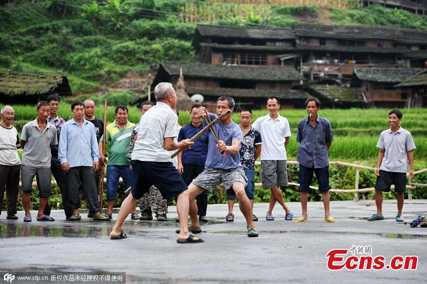 Remote village keeps kung fu tradition alive(1/3)