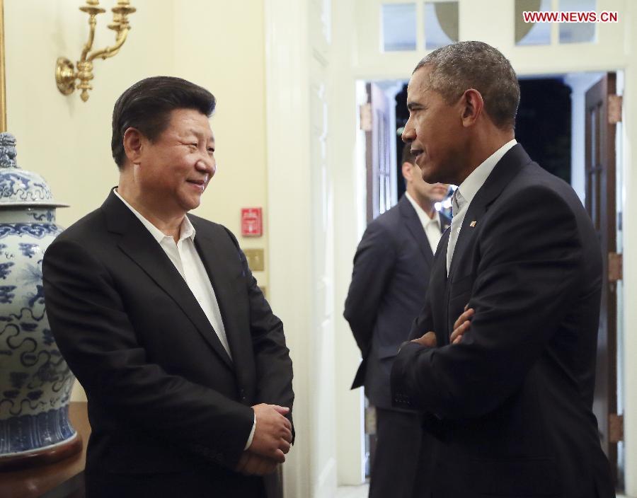 President Xi attends private dinner with Barack Obama(1/5)