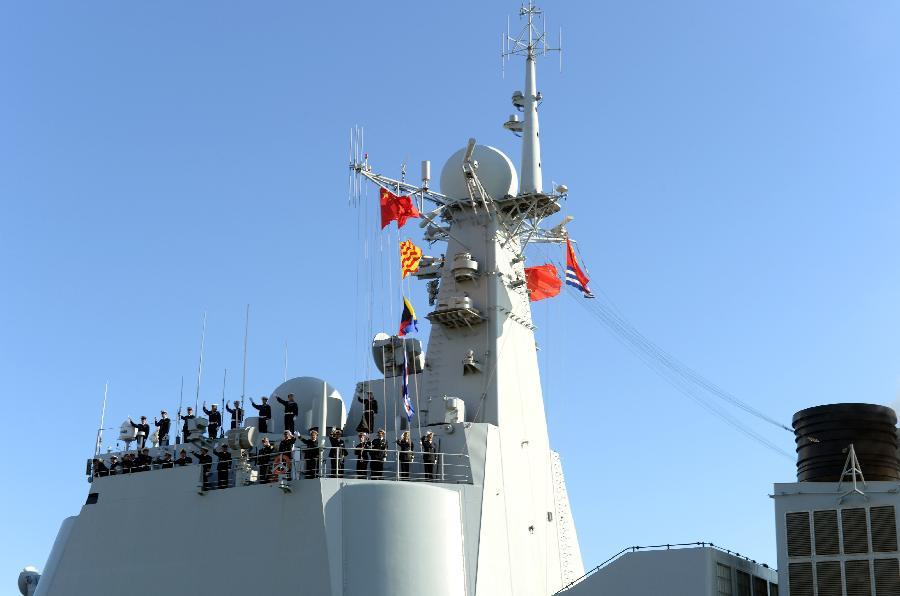 Chinese navy fleet 152 sets off to sea from Lisbon(1/4)