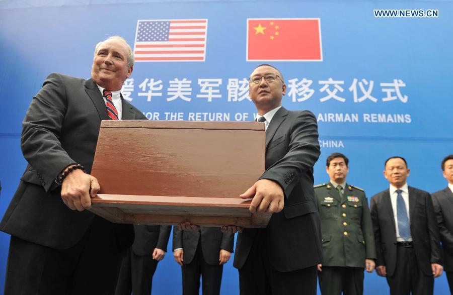 Remains of WWII U.S. pilots returned in Sichuan(1/5)