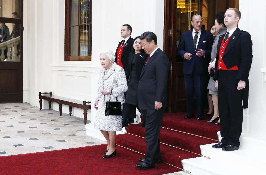 Xi bids farewell to British Queen(1/3)