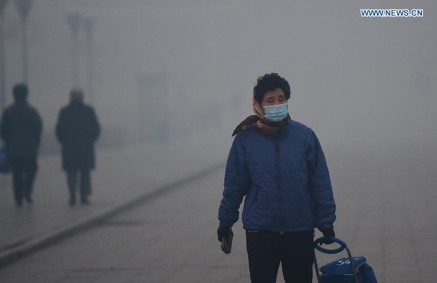 Smog envelopes NE China's Changchun(1/4)
