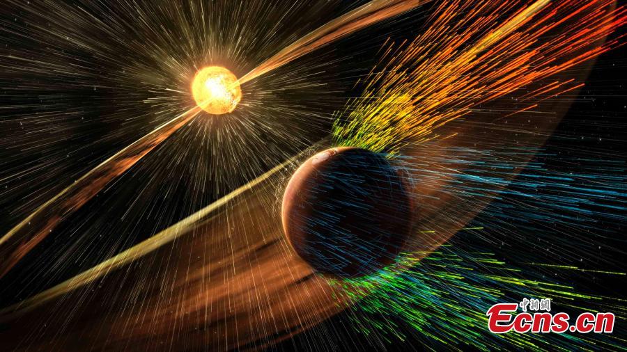 Solar storms strip air from Mars, NASA says(1/4)