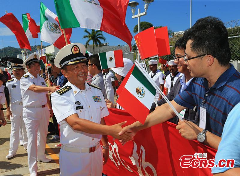 China's navy fleet arrives in Mexico for visit(1/2)
