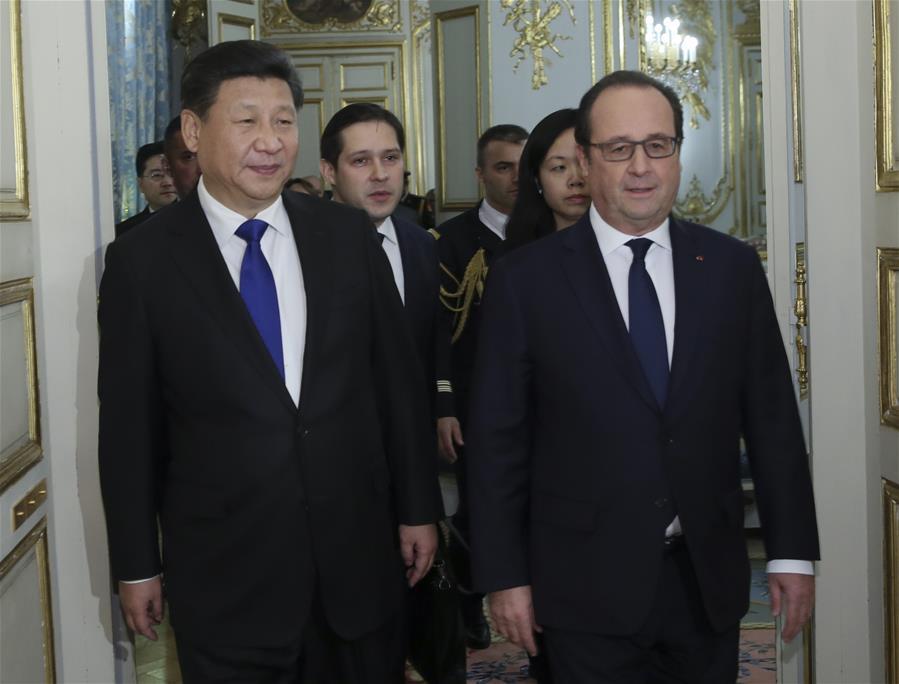 Chinese president meets French counterpart in Paris(1/3)
