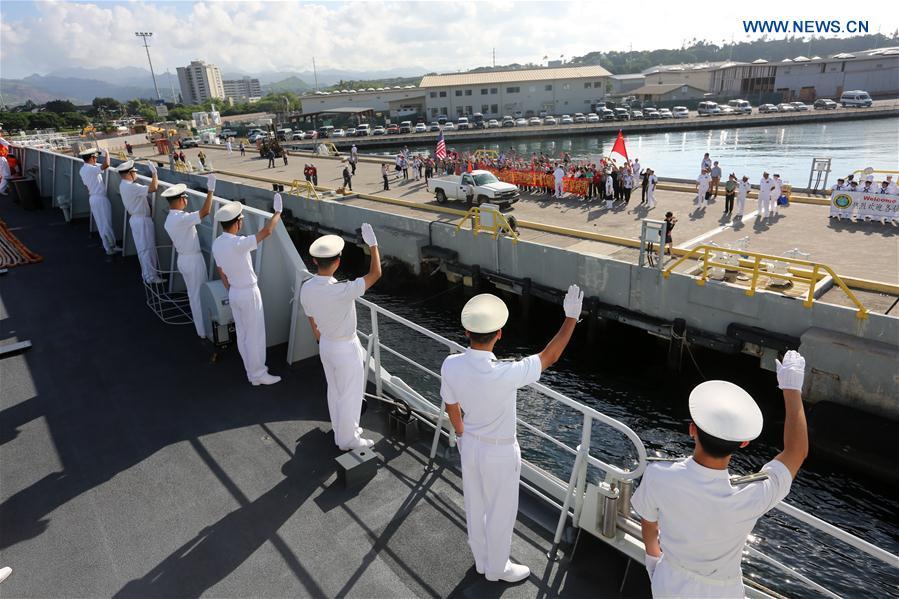 Chinese navy flotilla arrives in Pearl Harbor for five-day visit(1/5)