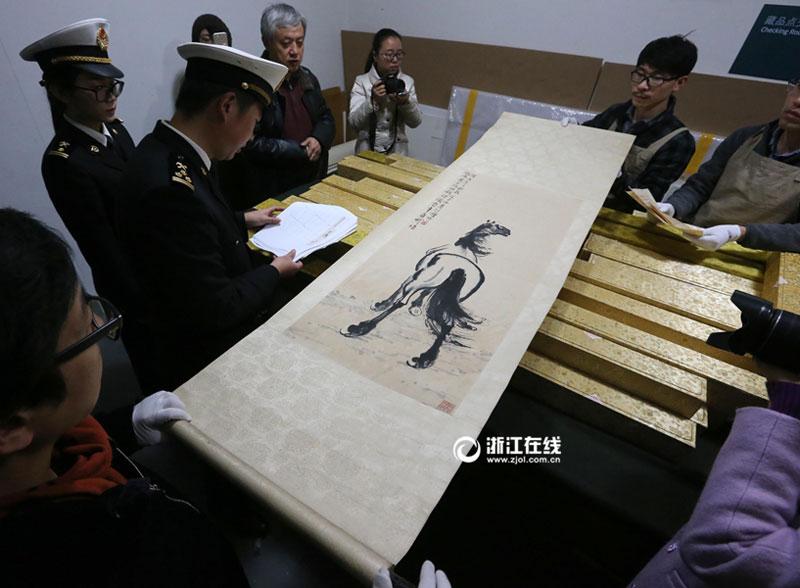 Chinese calligraphy and paintings come back to Hangzhou from the U.S.(1/4)