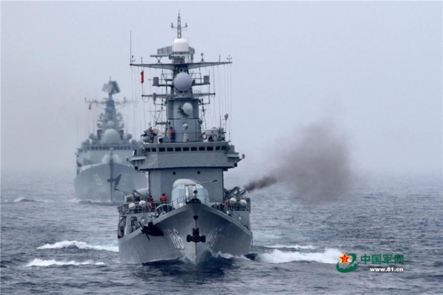 PLA South China Sea Fleet conducts live-fire military drill(1/5)