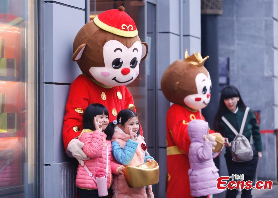 Promoting business by donning monkey costume(1/1)