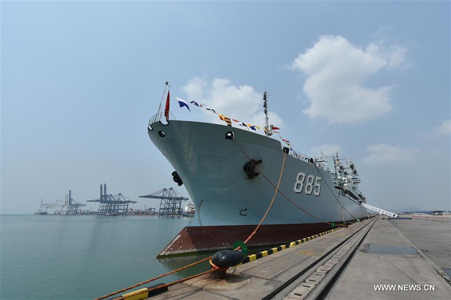 Chinese naval ships arrive in Thailand for goodwill visit(1/4)