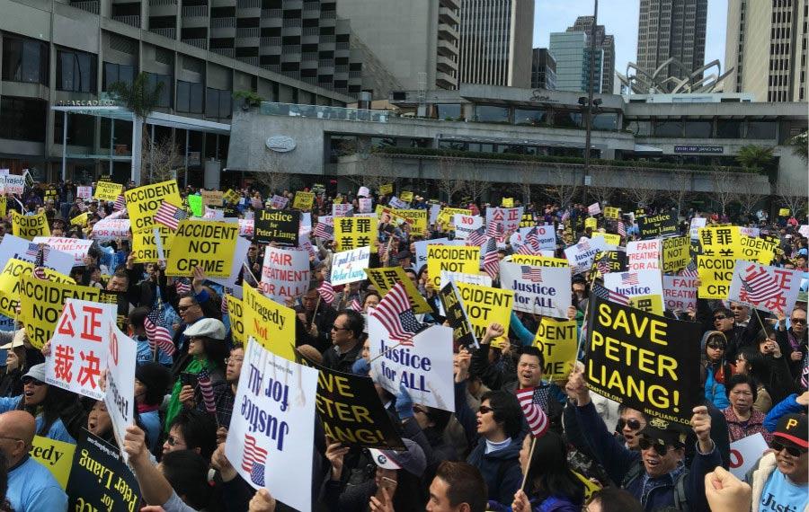 Thousands protest NYPD officer Liang's conviction(1/17)