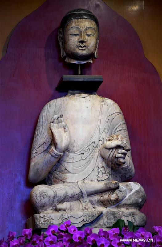 Returning ceremony of ancient Buddhist sculpture held in Kaohsiung(1/9)