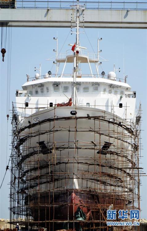 Construction of China's oceanographic research ship enters final stage(1/4)