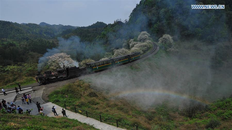 Steam train in SW China keeps operation, boosts tourism(1/7)