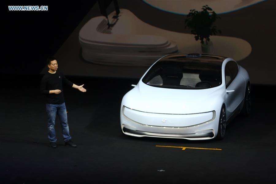 Internet electric driverless concept car LeSEE unveiled in Beijing(1/6)
