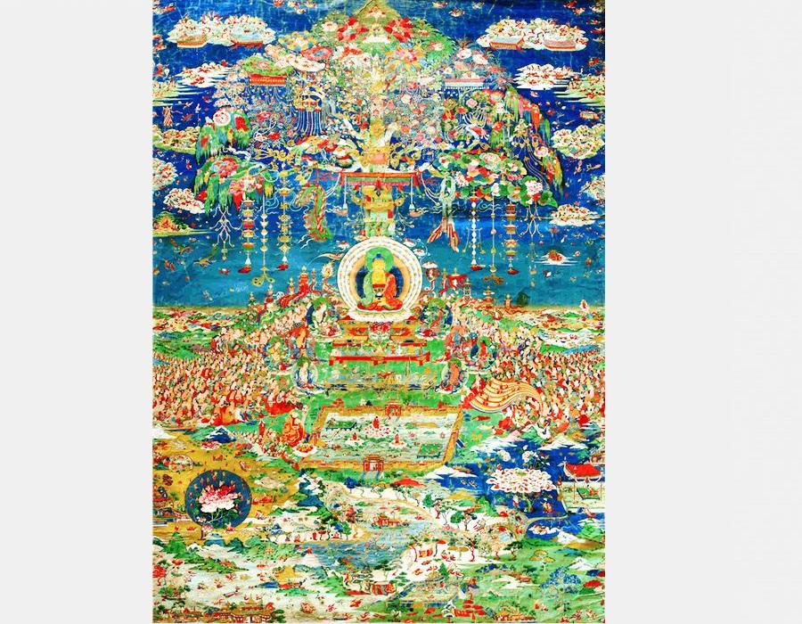 Sky painter Langkajie's Tangka shines in Beijing(1/12)