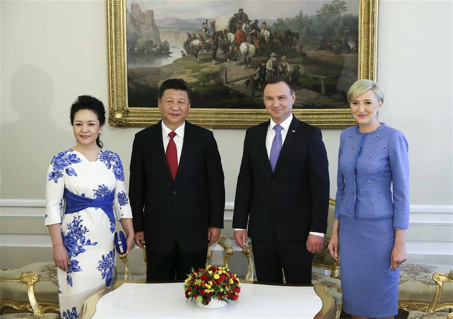 Chinese president meets Polish counterpart in Warsaw(1/9)