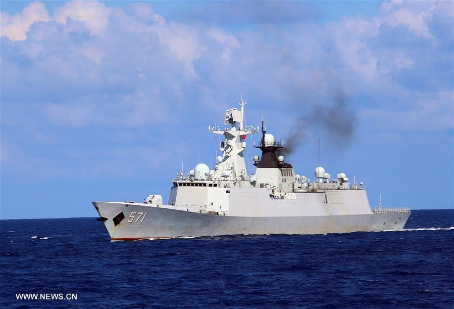 Chinese navy conducts combat drill in South China Sea(1/8)