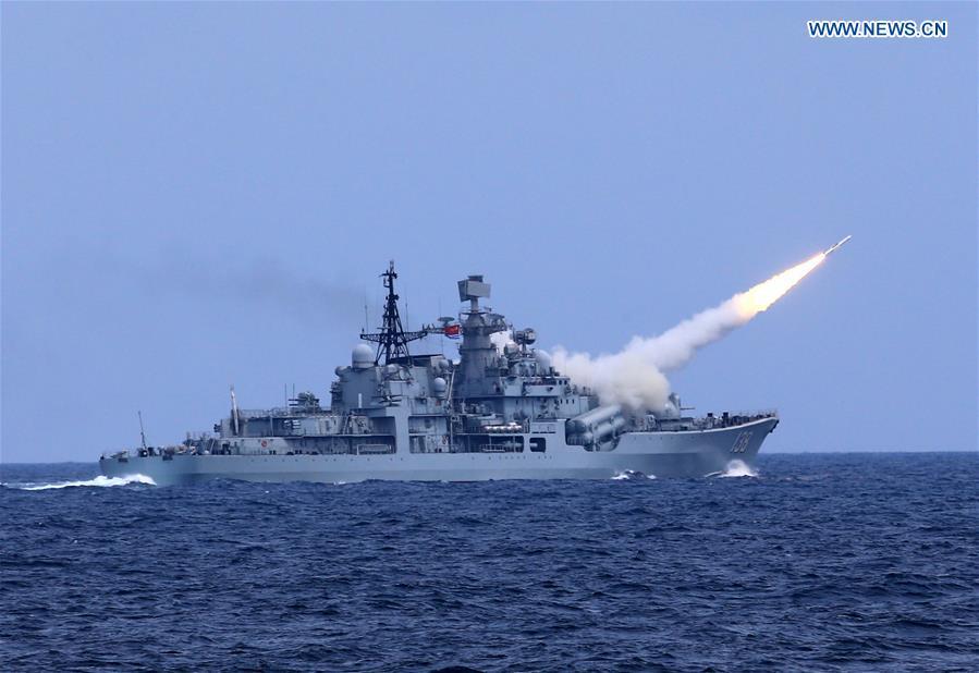 Chinese navy holds live-ammunition drill in East China Sea(1/5)